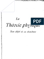 Pierre Duhem, La Theorie Physique, Son Objet, Sa Structure