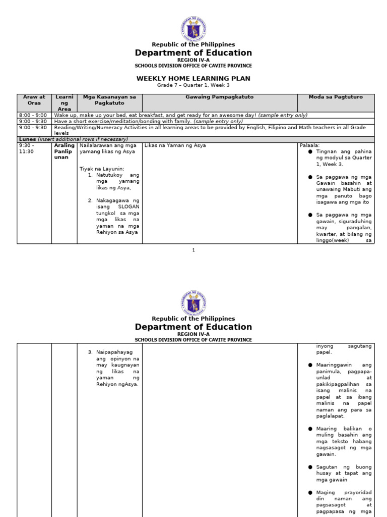 WHLP Ap Q1-W3 | PDF