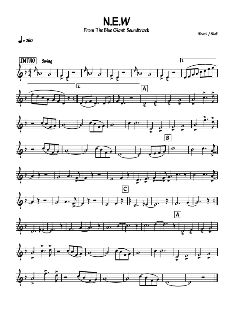 N.E.W. Hiromi Uehara Tenor Sax - Blue Giant | PDF