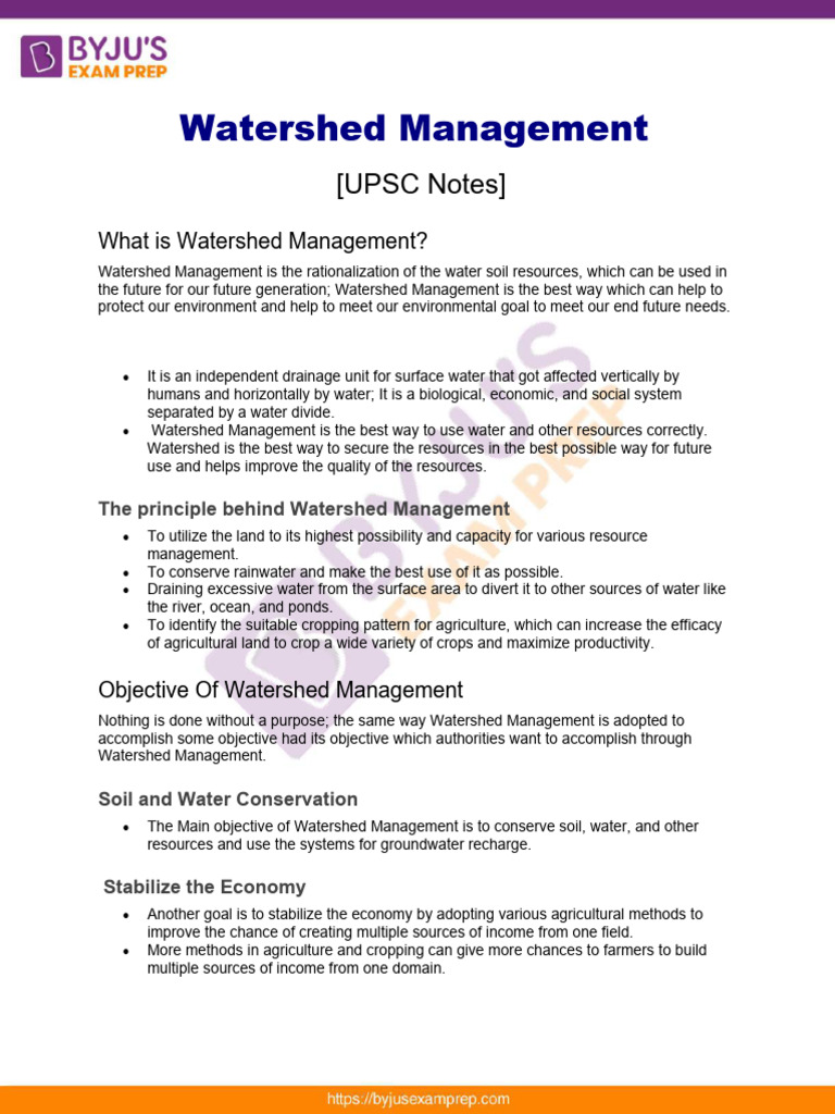 Watershed Management Upsc Notes 84 Pdf