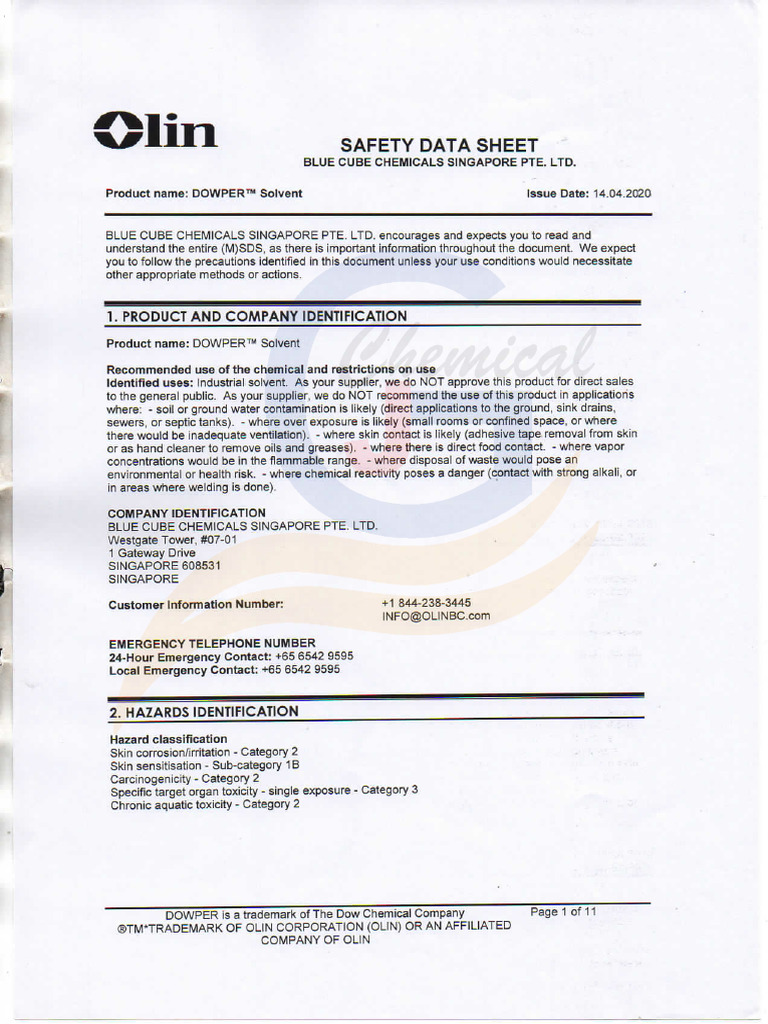 MSDS Pce 220823 | PDF