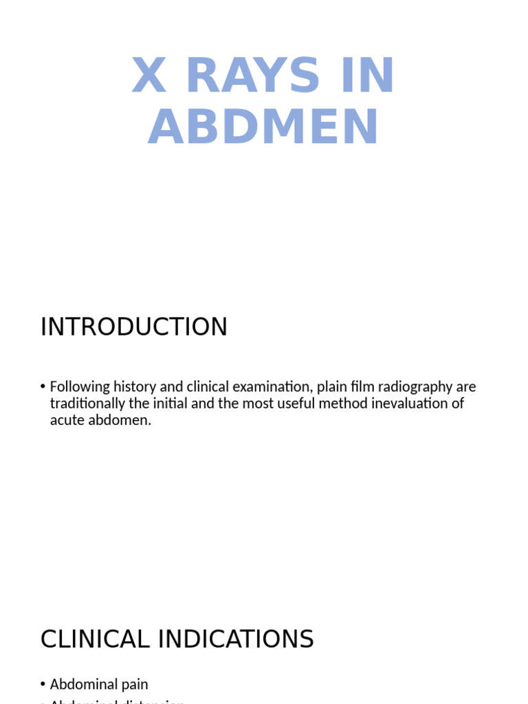 X Rays in Abdmen | PDF