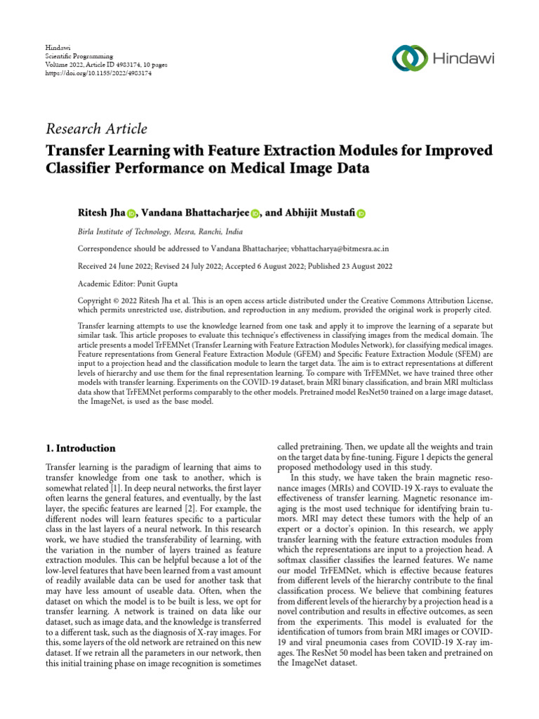 Transfer Learning With Feature Extraction Modules For Improved ...