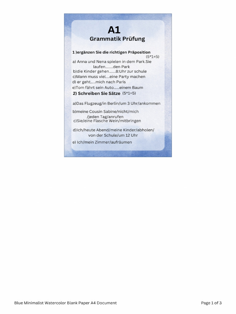 A1 Exam 3 | PDF