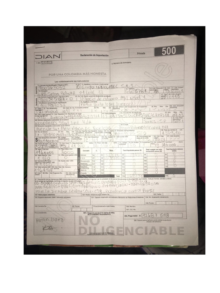 Declaración De Importación Manual Parte Ii Pdf