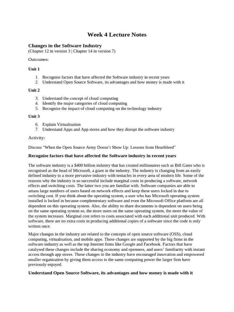 Week 4 Lecture Notes | PDF