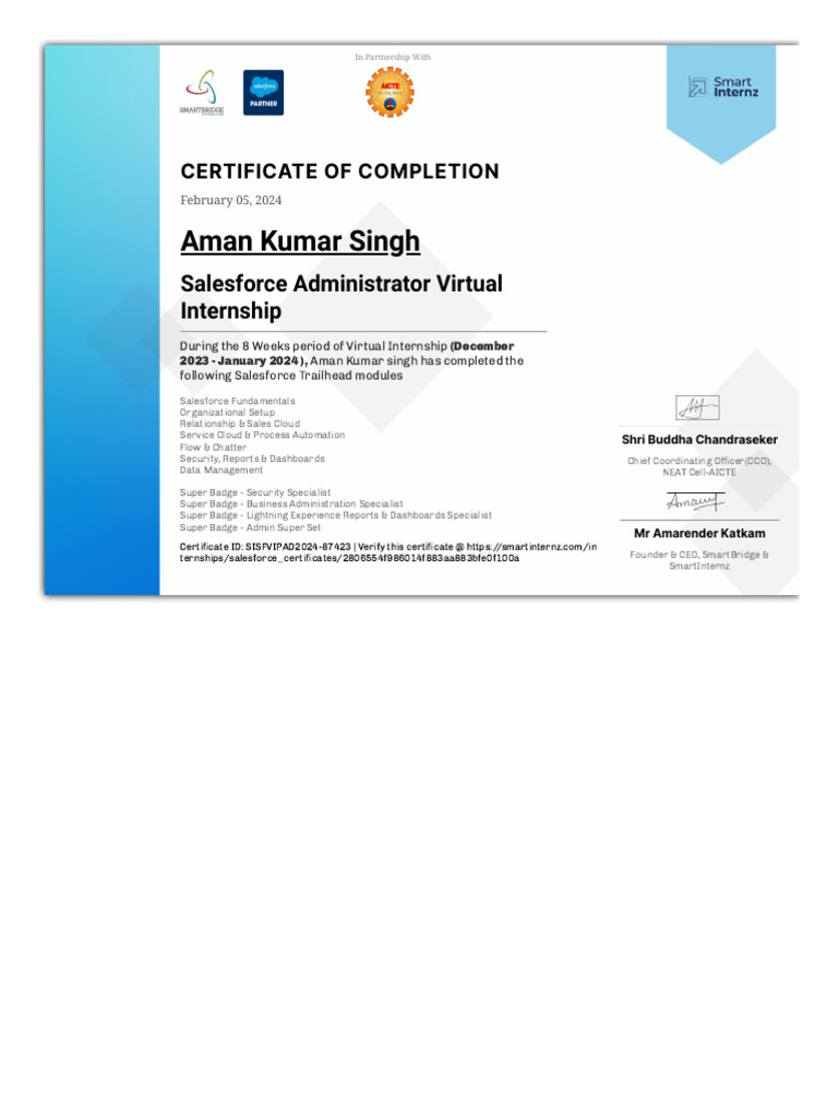 Salesforce Certificate | PDF