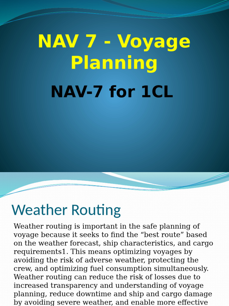 Weather Routing for Safe Voyages | PDF | Social Science
