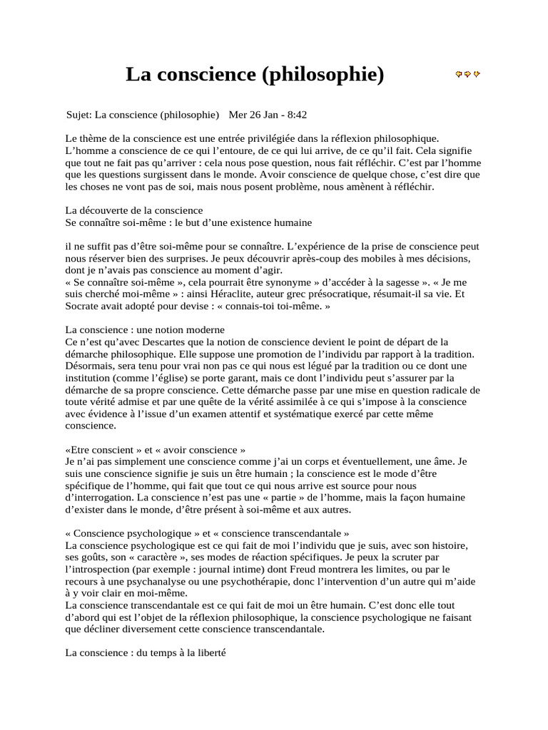 La Conscience | PDF