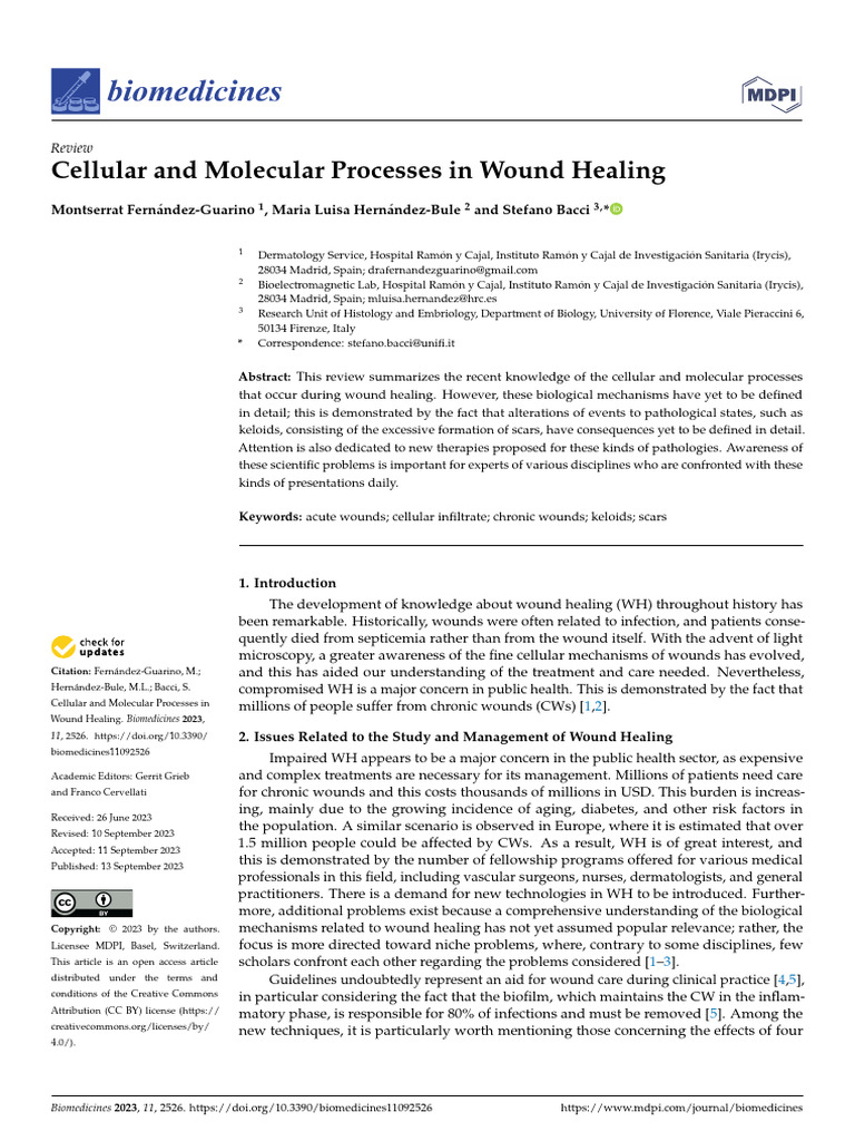 Cellular and Molecular Processes in Wound Healing | PDF