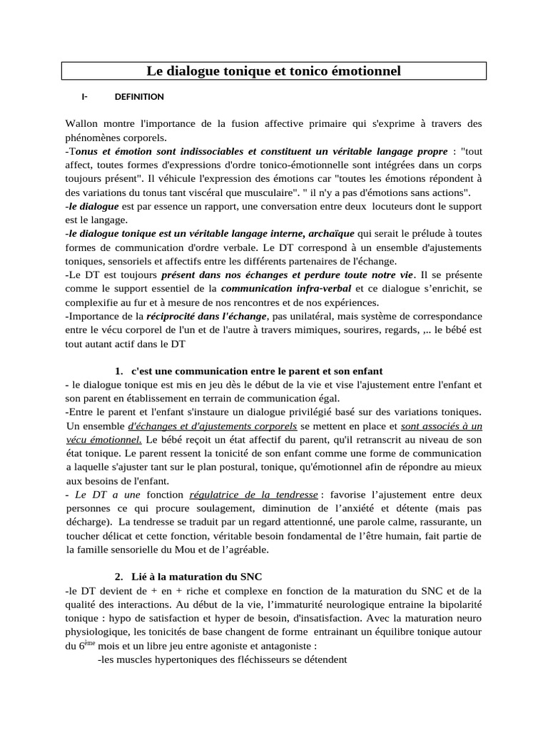 7.dialogue Tonico-Émotionnel | PDF