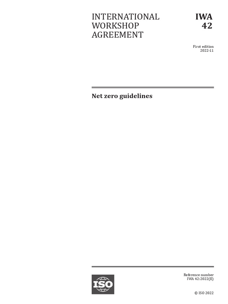 IWA 42 2022 NetZeroGuidelines | PDF