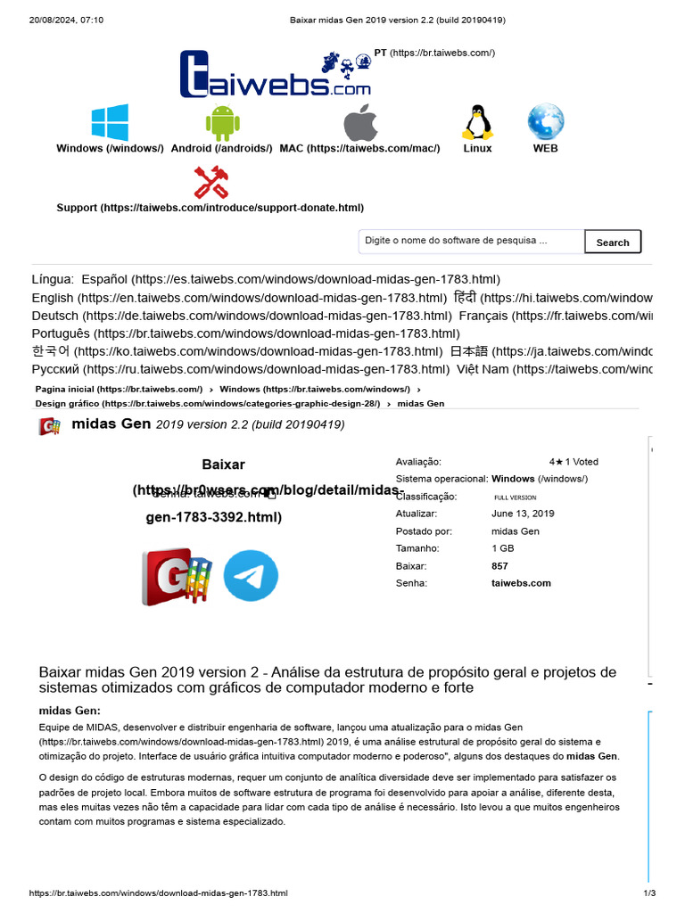 Midas Gen 2019 Version 2.2 (Build 20190419) | PDF | Operating System ...