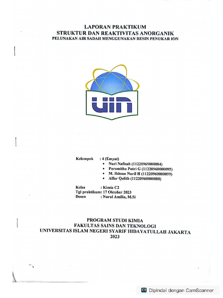 Laprak Pelunakan Air Sadah Menggunakan Resin Penukar Ion | PDF