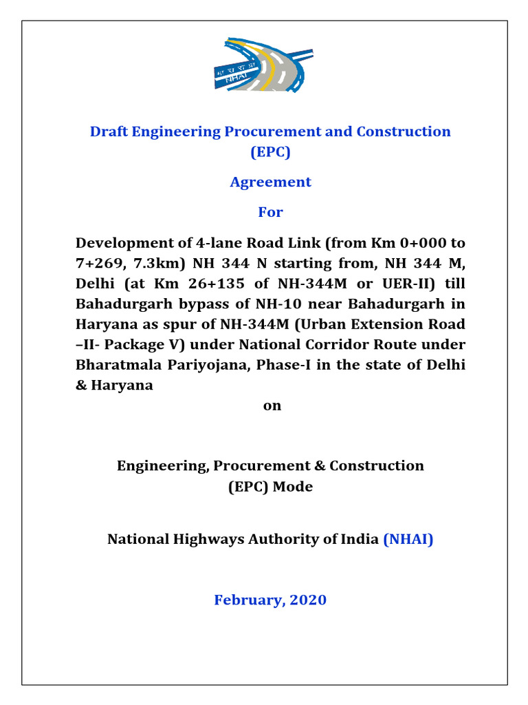 Draft Engineering Procurement and Construction (EPC) Agreement For | PDF