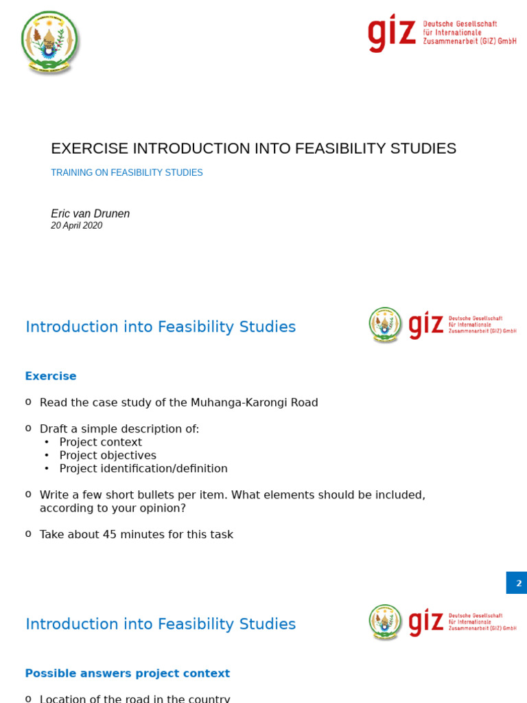 1.1E Introduction Into Feasibility Studies + Answers | PDF