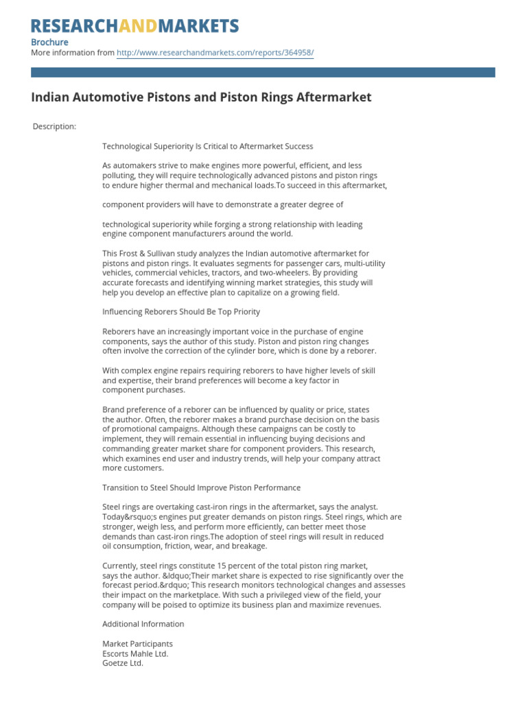 Indian Automotive Pistons And Piston Rings Pdf