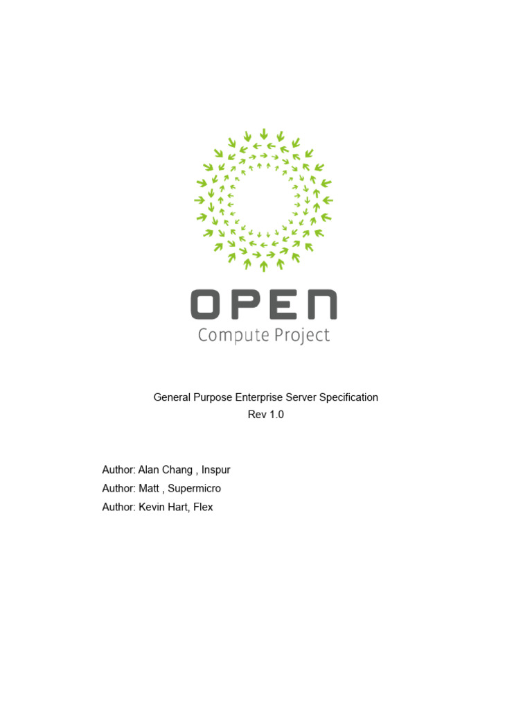 General Purpose Enterprise Server Specification v1.0 | PDF