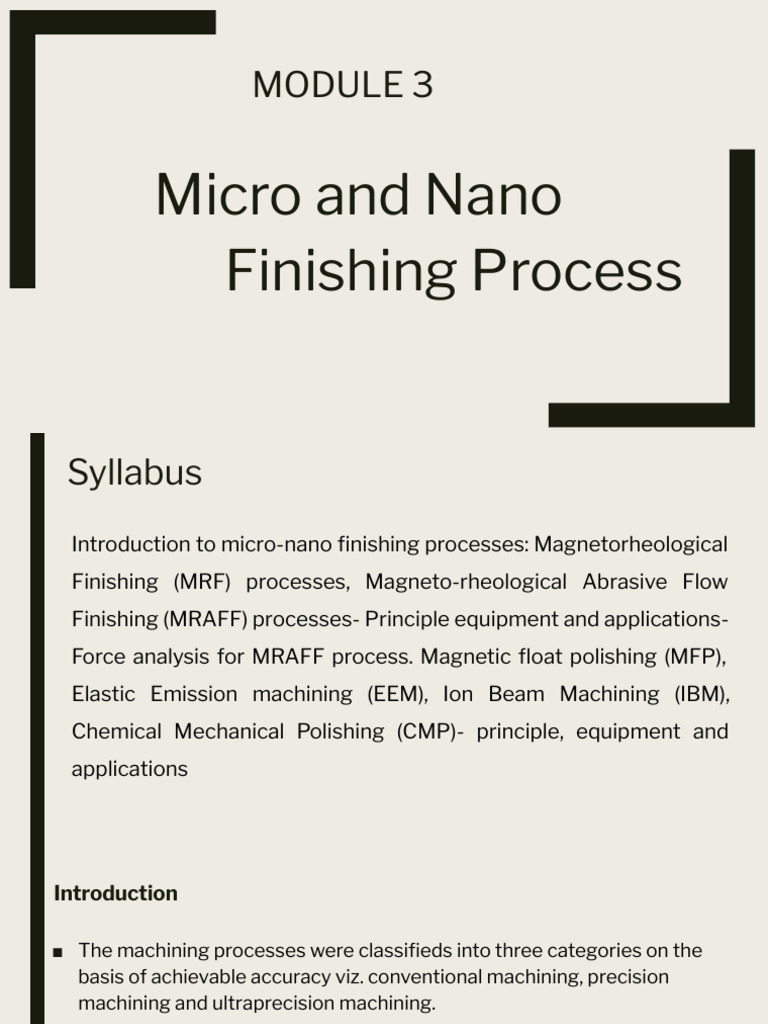 Micro and Nano Finishing Processes Overview | PDF | Sputtering ...