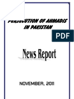 Monthly News Report - Ahmadiyya Persecution in Pakistan - November, 2011