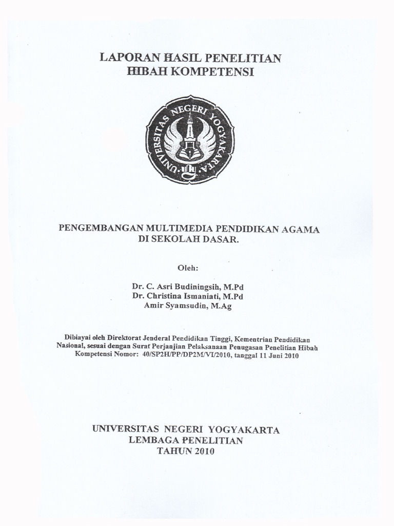 Laporan Hasil Penelitian (PENGEMBANGAN MULTIMEDIA PENDIDIKAN AGAMA DI ...