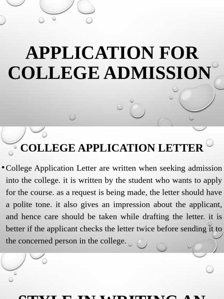 Application For College Admission | PDF