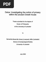 BURKE, S, Delos, Investigating The Notion of Privacy Within The Ancient Greek House