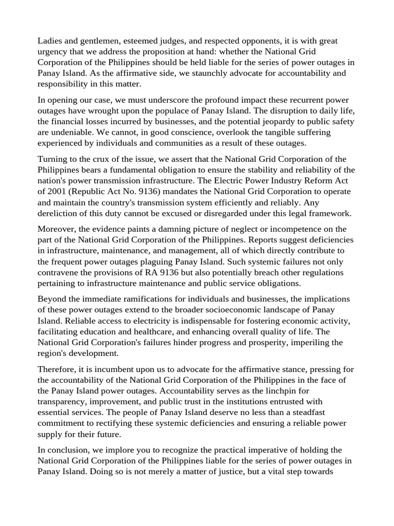 Affirmative Speech Practicability | PDF