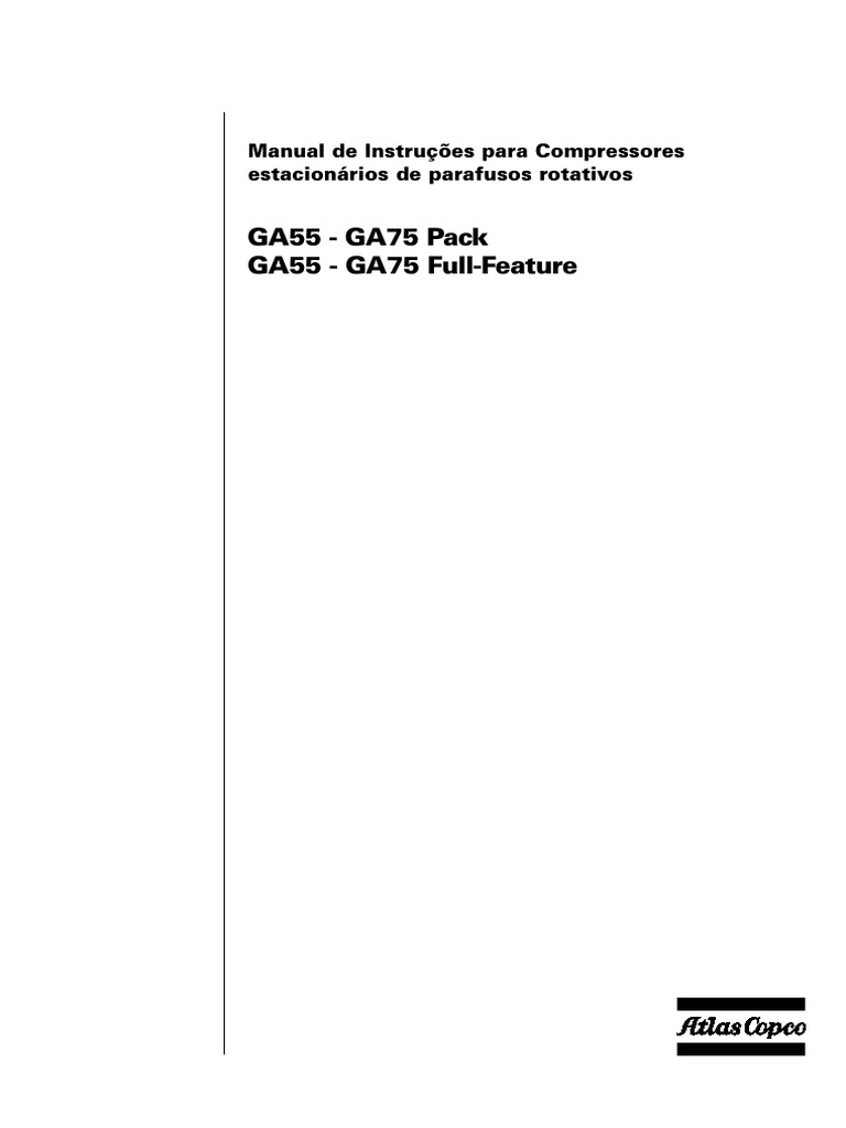 Manual do Compressor Atlas Copco GA55/GA75 | PDF | Umidade | Engenharia ...
