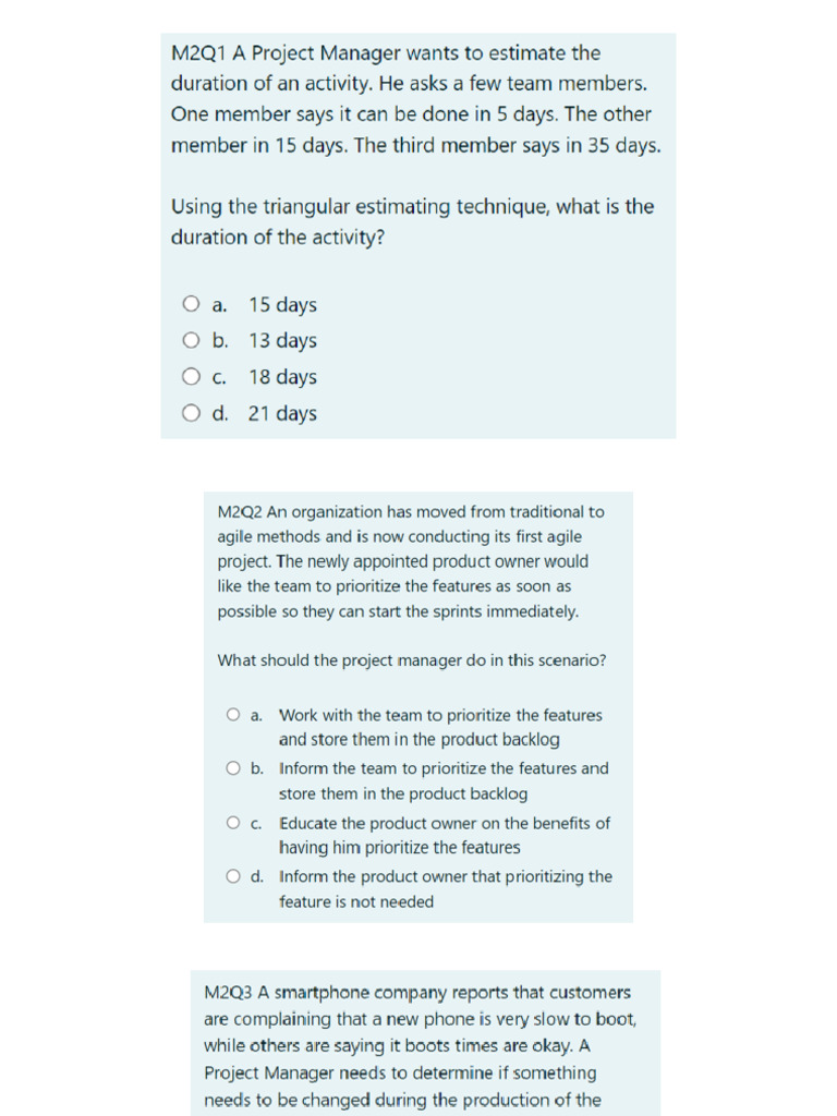Mock 2 60Qns PMP Questions Only | PDF