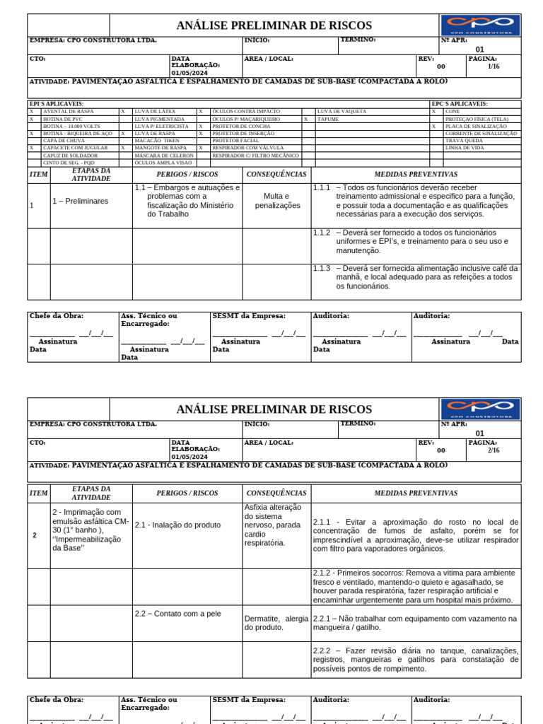 A P R 09 Pavimentacao Asfaltica e Espalhamento de Camadas de Sub Base ...