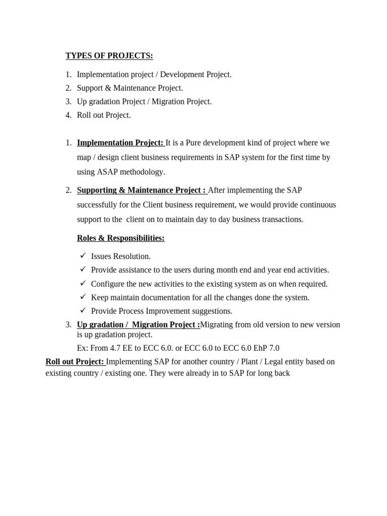 Types of projects pdf