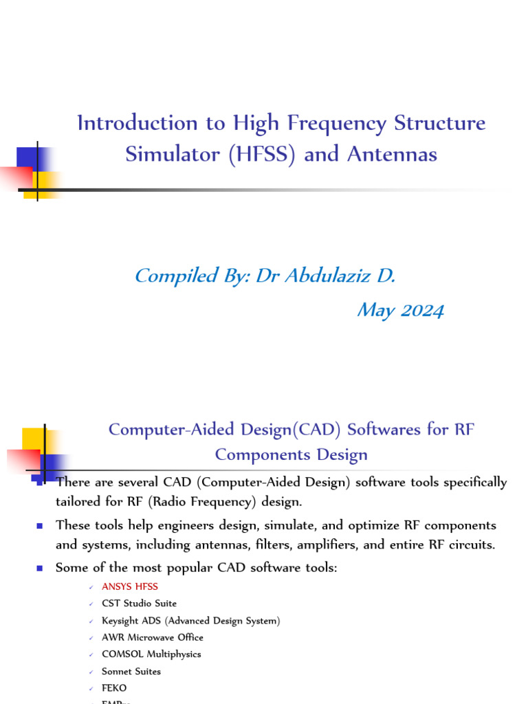 Antenna Design Using HFSS Overview & MIMO Antenna | PDF