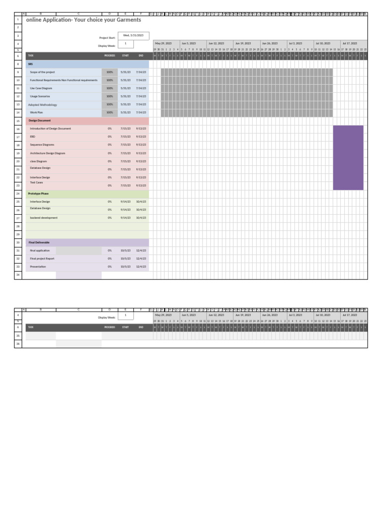 Simple Gantt Chart1 Project | PDF