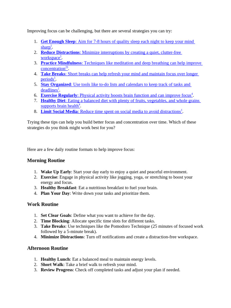 Image showcasing Improving Focus Can Be Challenging | PDF | Sleep | Self-Improvement