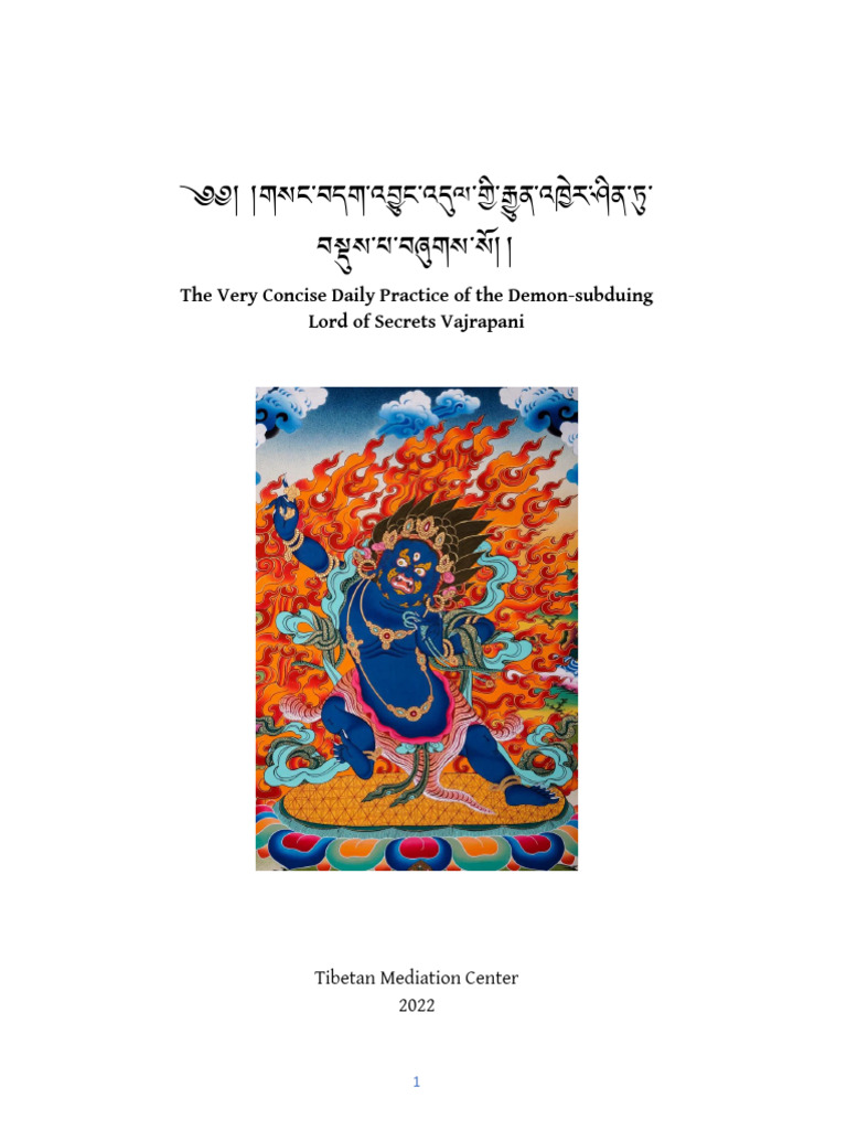 Daily Practice of The Demon Subduing - Vajrapani Color | PDF