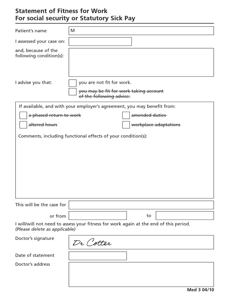 Fit Note | PDF