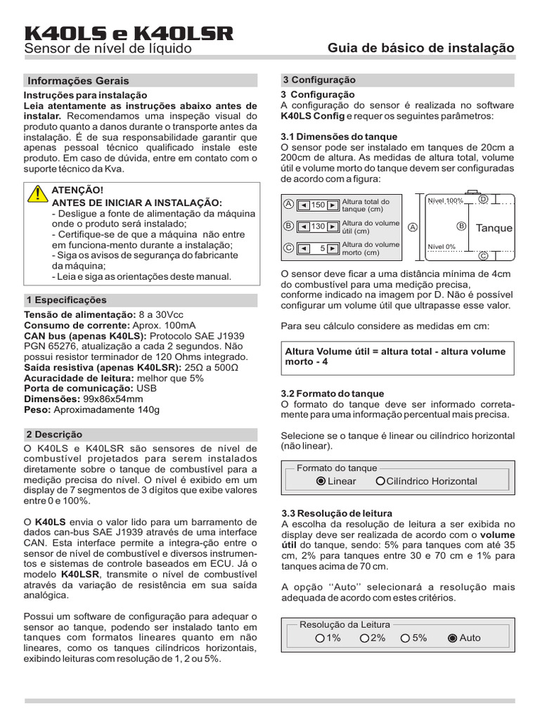 Datasheet K40LS e K40LSR Rev. 02 | PDF