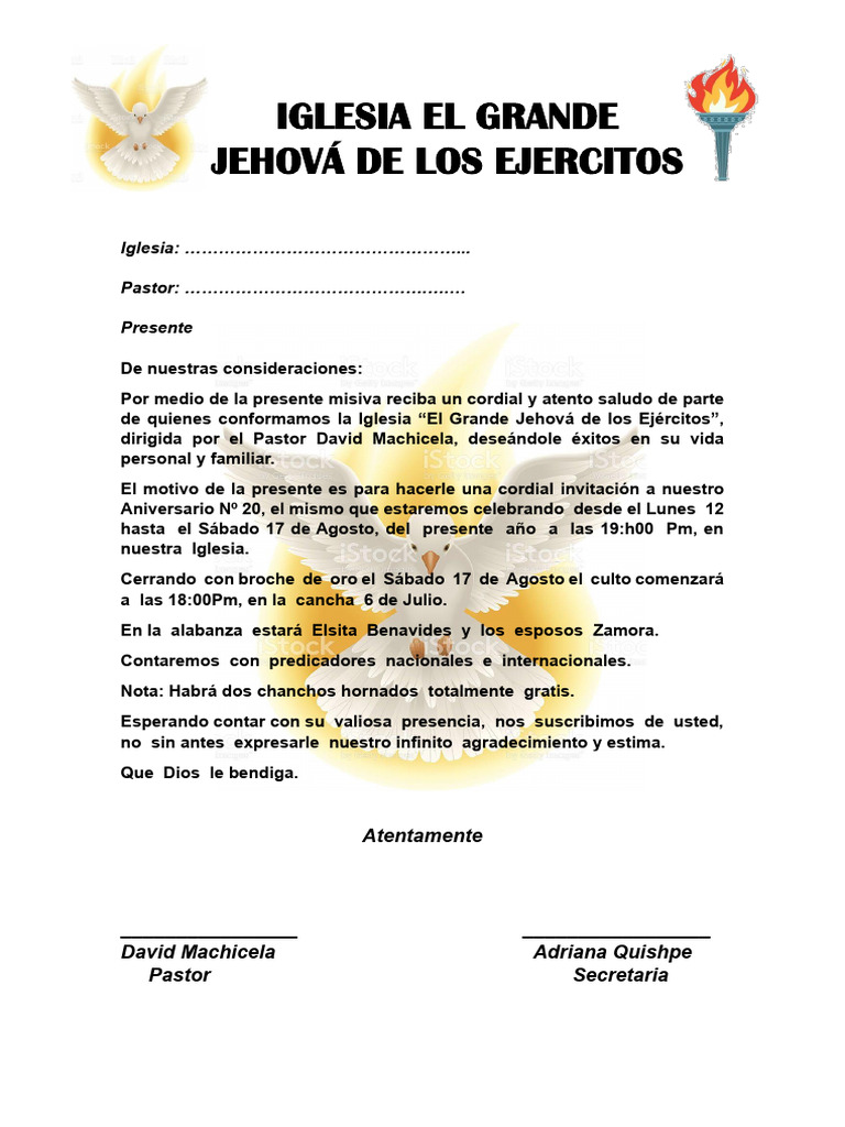 Iglesia El Grande Jehova de Los Ejercitos | PDF