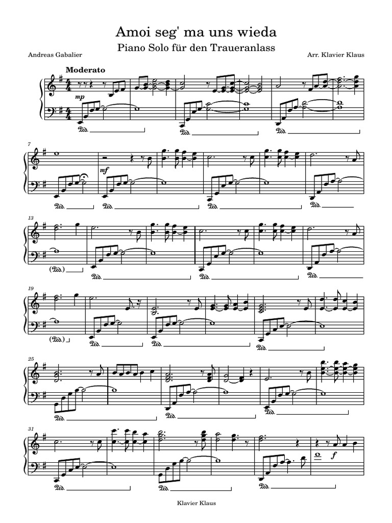 Amoi Seg Ma Uns Wieder Andreas Gabalier Pdf