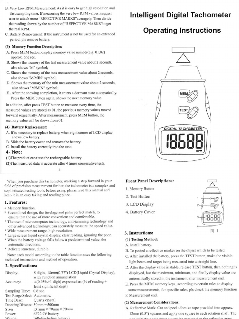 Digital Tachometer | PDF
