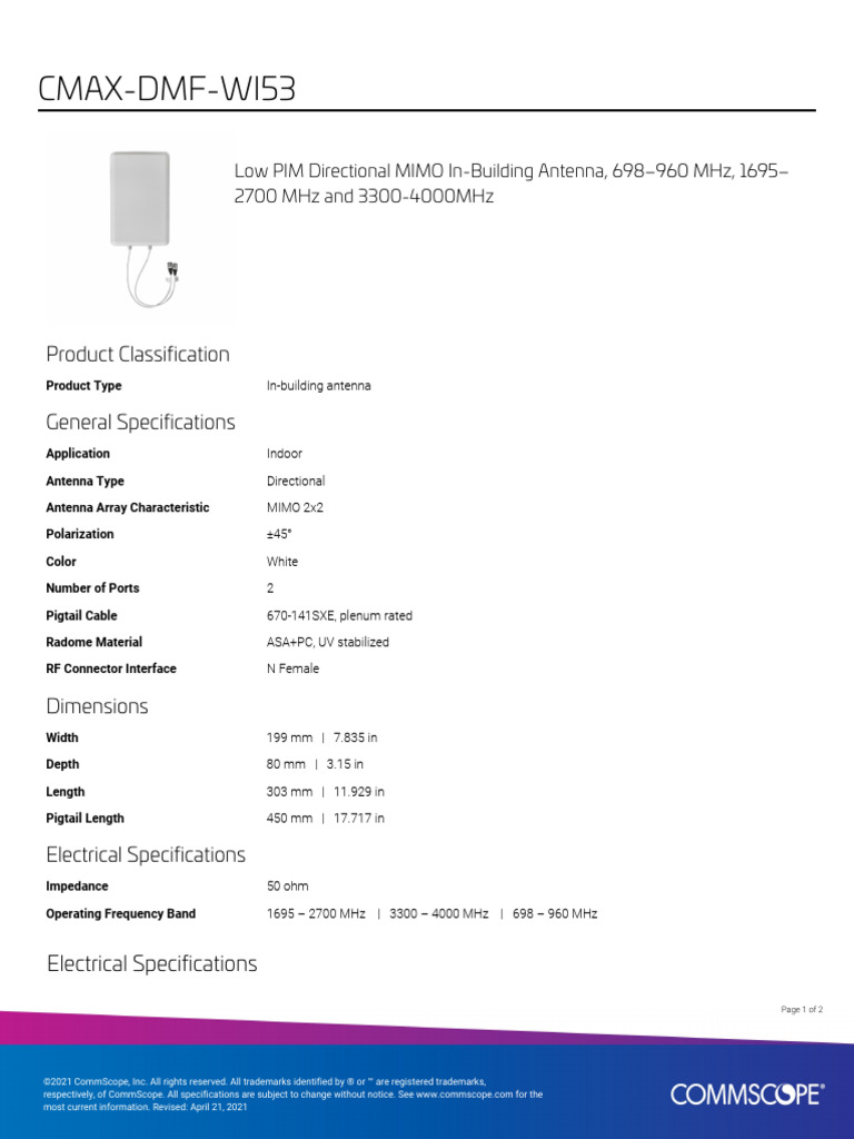 Commscope Cmax Dmf Wi53 | PDF