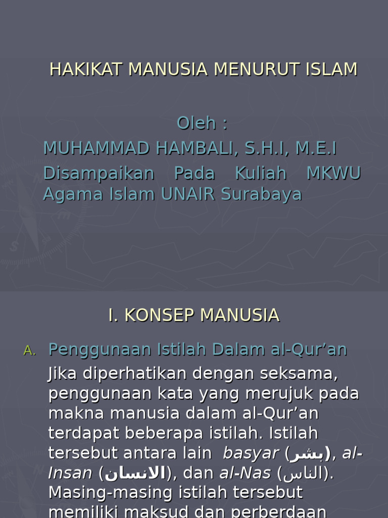 Kuliah IV Hakikat Manusia Menurut Islam Ok | PDF