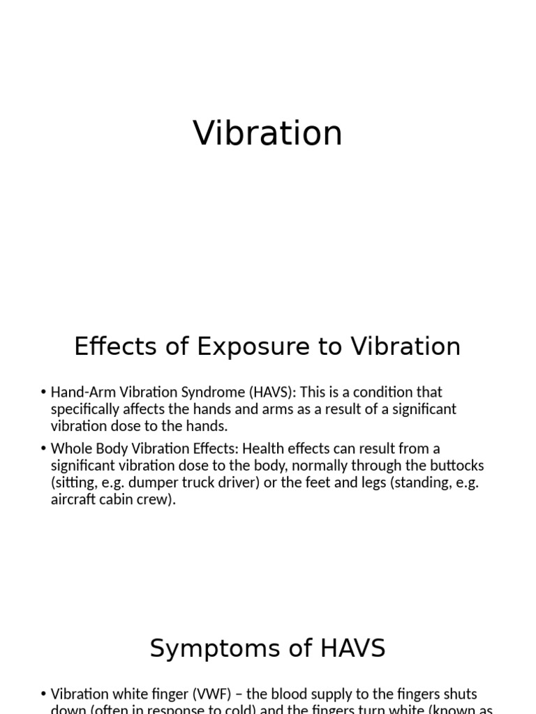Effects of Vibration on Human Health | PDF