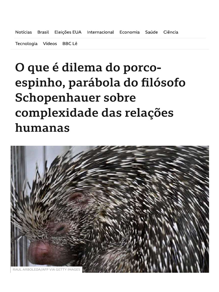 Dilema Do Porco Espinho | PDF