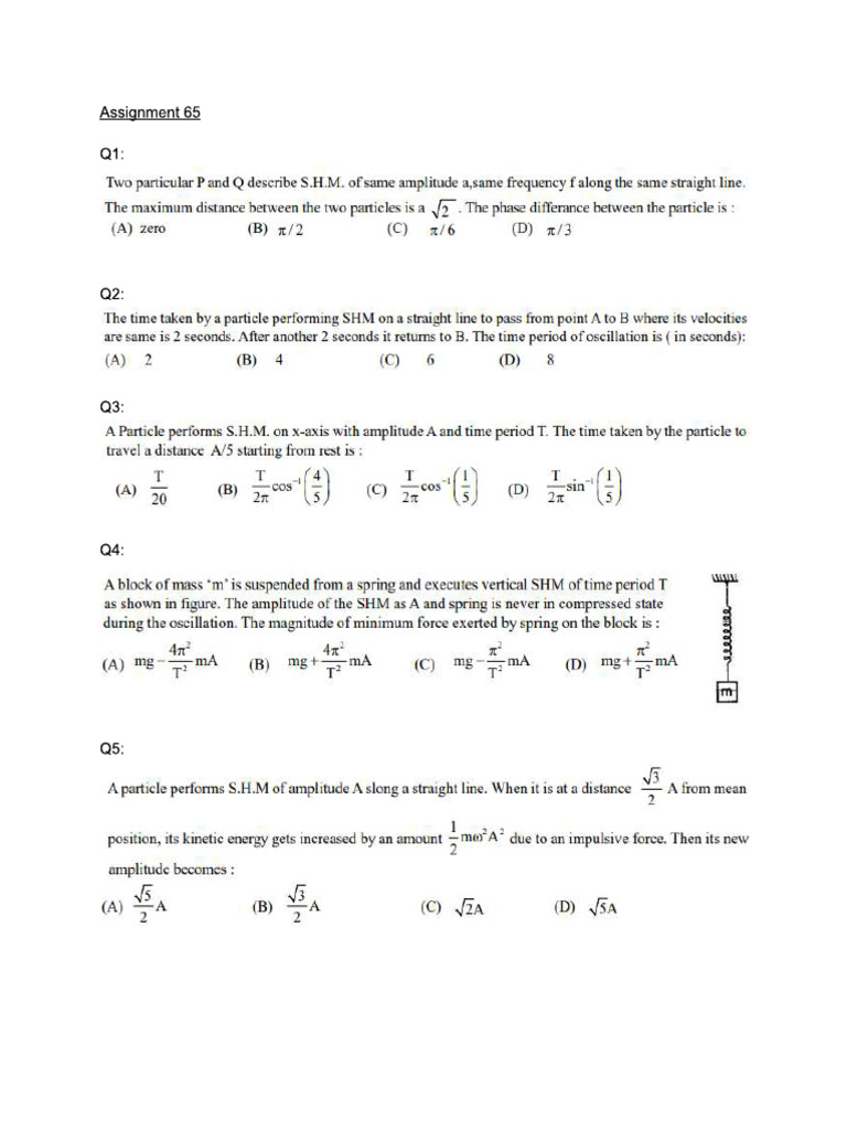 Assignment 65 - SHM | PDF