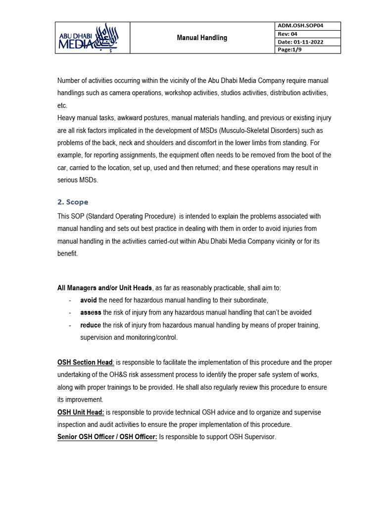 Manual Handling Pdf