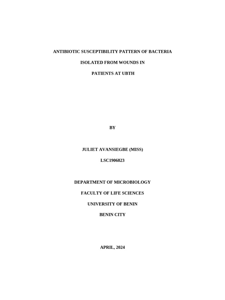 Antibiotic Susceptibility Pattern of Bacteria | PDF