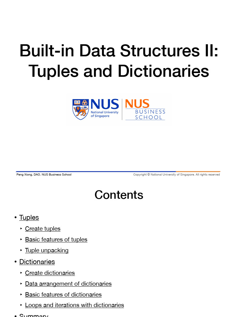 Lec5 Built-In Data Structures II | PDF