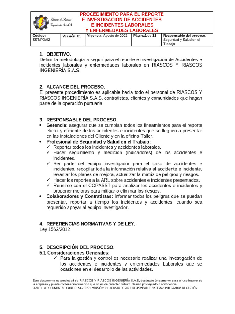 PD Reporte Accidentes Incid Enferme V1 | PDF